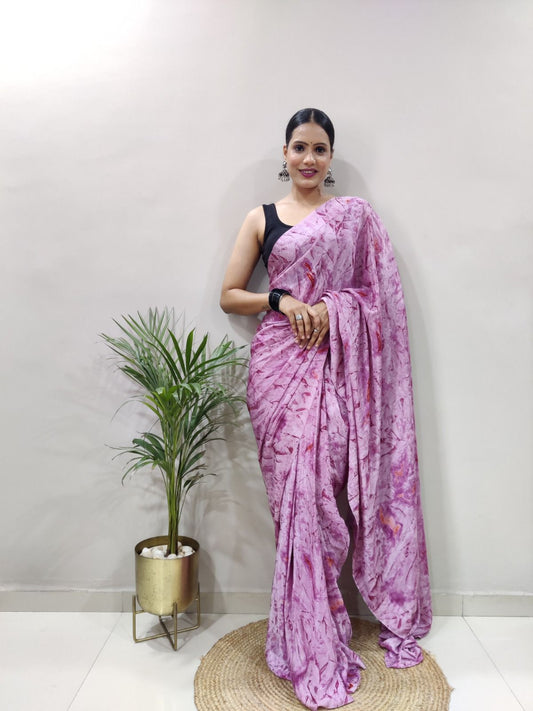 Pink Ready To Wear Saree