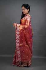 Load image into Gallery viewer, Red Shine - (Pure Tissue Khadi Handloom Saree)
